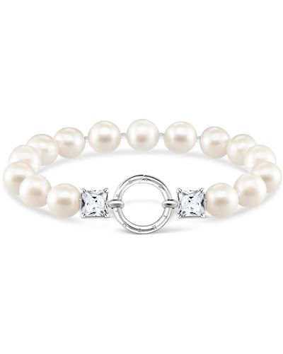 Thomas Sabo Armband Perlen silber mit Steine Zirkonia weiß und Süßwasserzuchtperle - Schwarz