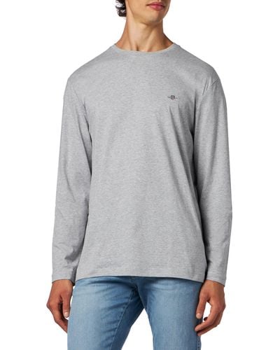 GANT Reg Shield Ls T-shirt - Grey