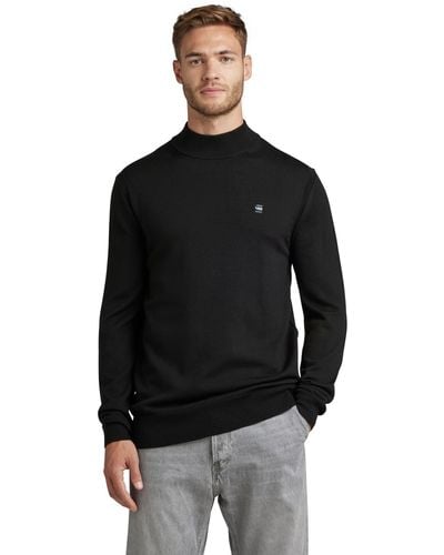 G-Star RAW Premium Core Mock Turtle Pullover Sweater - Zwart