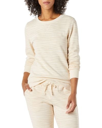Amazon Essentials Sweatshirt aus French-Terry-Fleece mit Rundhalsausschnitt - Weiß