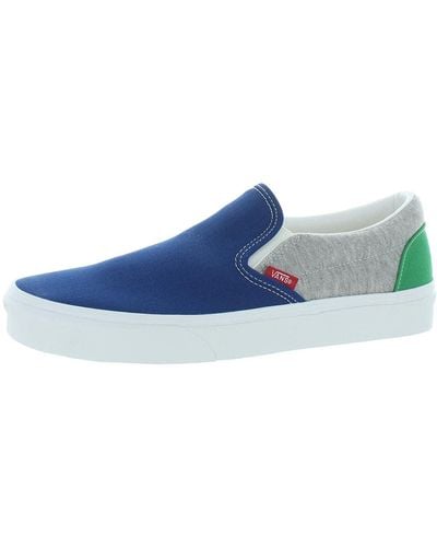 Vans S Classic Slip-On Canvas Solid Skate Shoes Blue 7 Medium - Blau
