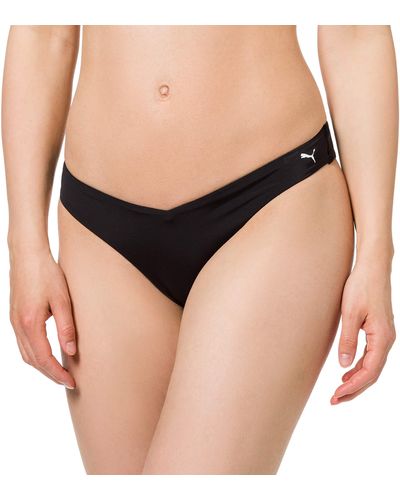 PUMA Swim V-vormige Brief Bikini Bottoms - Zwart