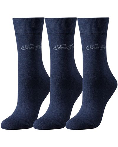 Tom Tailor Basic Socken 3er indigo 35-38 - Blau