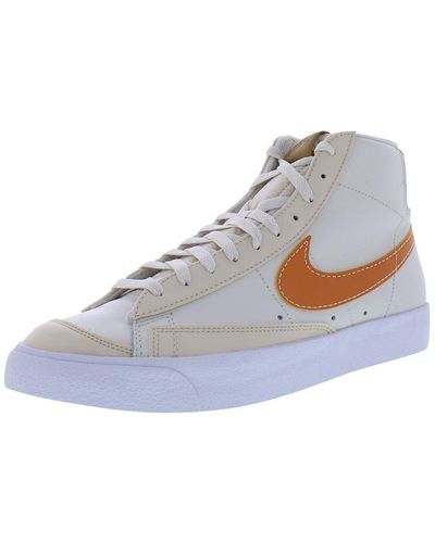 Nike Blazer Mid '77 Emb Trainers In Cream And Beige - White