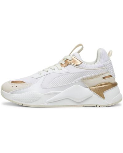 PUMA Rs-x Glam White And Gold Trainers - Metallic