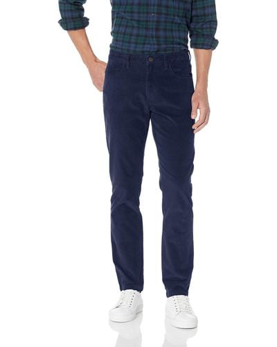 Goodthreads : pantalones pitillo de pana elásticos con 5 bolsillos para - Azul