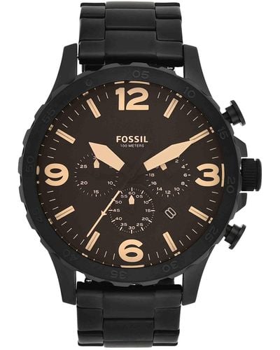 Fossil Chronograph Quarz Uhr mit Leder Armband JR1487 - Schwarz