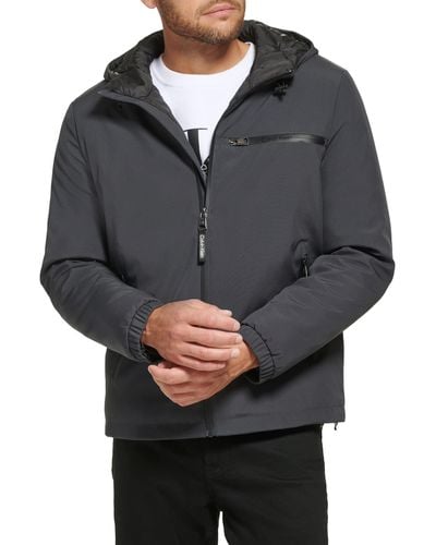 Calvin Klein Classic Hooded Stretch Jacket - Gray