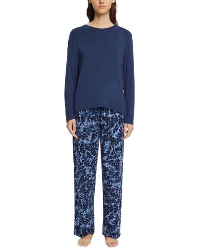 Esprit Pyjama-Set aus Jersey - Blau