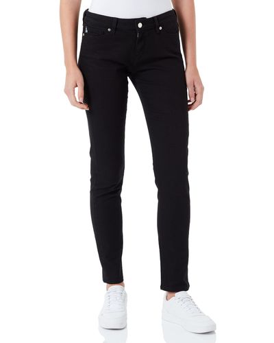 Love Moschino S Garment Dyed Skinny 5 Pocket Trousers Casual Pants - Schwarz
