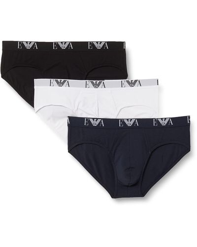 Emporio Armani Underwear 3-Pack Brief Essential Monogram Slip - Blau