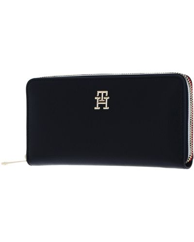 Tommy Hilfiger Th Essential Sc Large Za Corp Wallets - Black