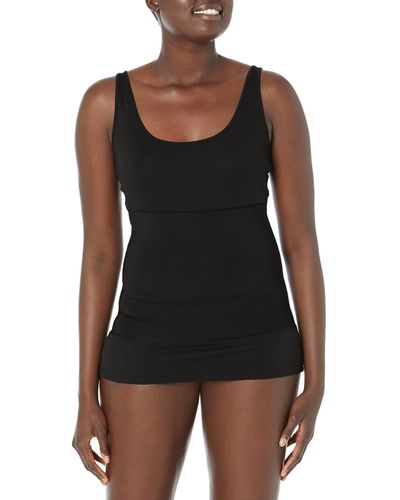 Yummie Womens Pearl Comfort Control 3-panel Shaping Tank Cami Shirt - Black