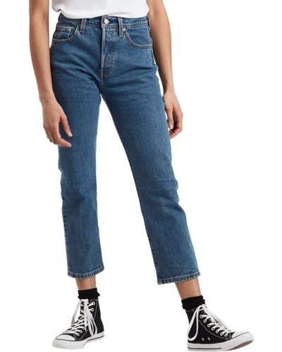 Levi's 501 Crop Jazz Jive Stonewash Jeans - Blu