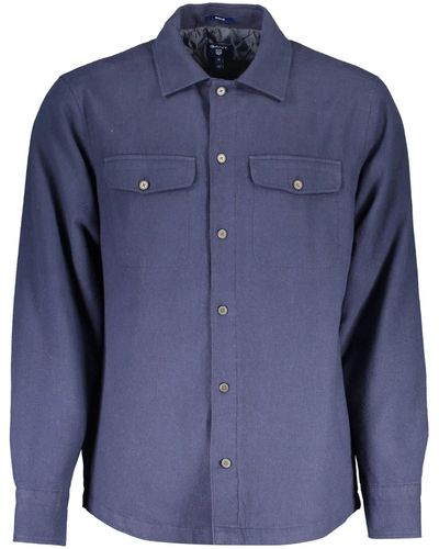 GANT The Padded Overshirt in Marine Blue Cotton XXL