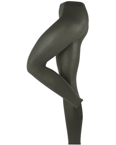 Esprit Vrouwen Cotton Legging Admend Katoen Elegante Fijne Drukvrije Comfort Tailleband Intensieve Kleuren Aan Rok Of Jurk 1 Paar - Groen