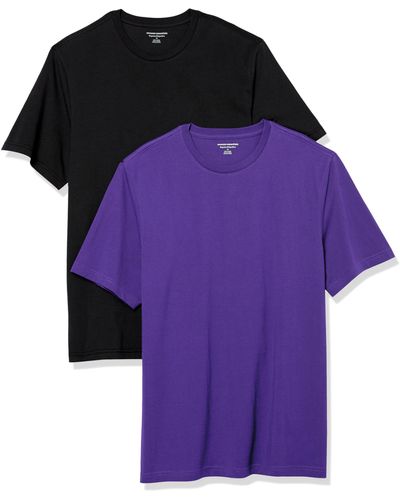 Amazon Essentials Camiseta de ga Corta con Cuello Redondo y Corte Recto Hombre - Morado