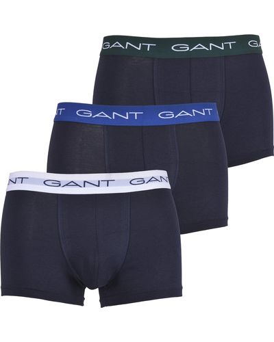 GANT 3-pack Coloured Waistband Boxer Trunks - Blue