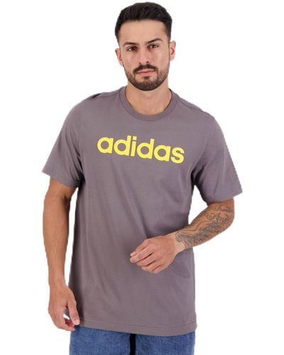 adidas Essentials Single Jersey Lineair Geborduurd Logo T-shirt - Paars