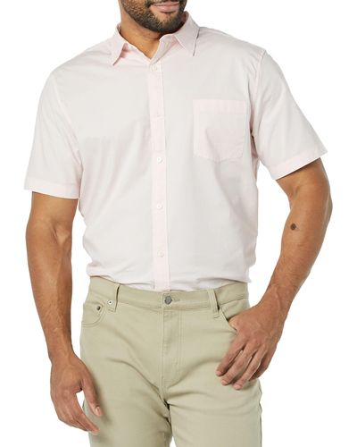 Amazon Essentials Camisa de Popelín de ga Corta y Ajuste Entallado Hombre - Blanco