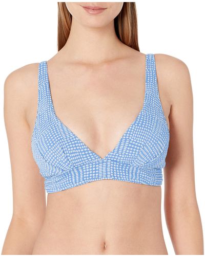 Seafolly V Neck Crop Bikini Top Swimsuit Bikinioberteil - Blau