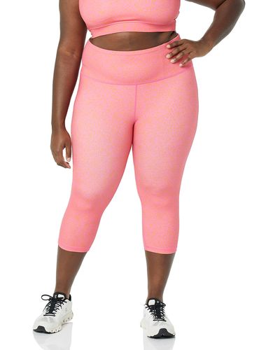 Amazon Essentials Leggings Capri de Talle Alto con Efecto remodelante y Estilo Deportivo Mujer - Rosa