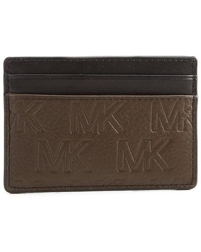 Michael Kors MK -Kartenetui mit geprägtem Kieselstein-Mix - Braun