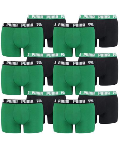 PUMA 12 er Pack Boxer Boxershorts Unterhose Pant Unterwäsche - Grün