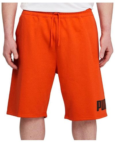 PUMA Big Tall Big Logo Fleece 10 Shorts - Orange