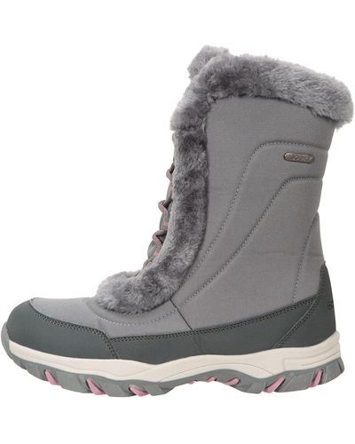 Mountain Warehouse Chaussures anti-neige en fausse fourrure pour - Gris