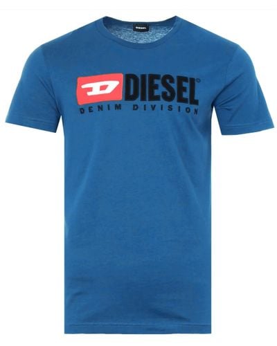 DIESEL T-Diego-Division T-Shirt Rundhals - Blau