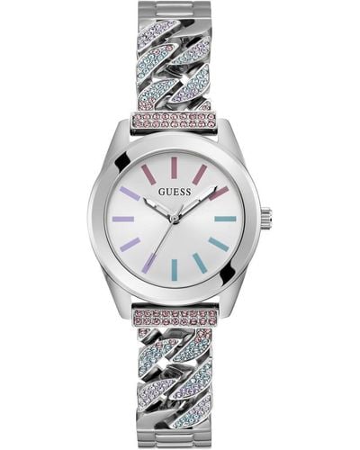 Guess Serena Watch Gw0546l4 Stainless Steel Crystals - Metallic