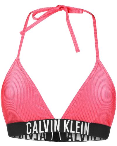 Calvin Klein Bikini Pezzo sopra da Donna Marchio - Rosso