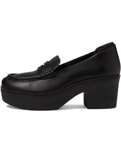 Fitflop Pilar Leather Platform Loafers - Black