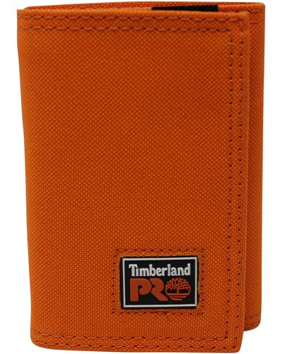 Timberland Pro Cordura Nylon Rfid Trifold Wallet With Id Window - Orange