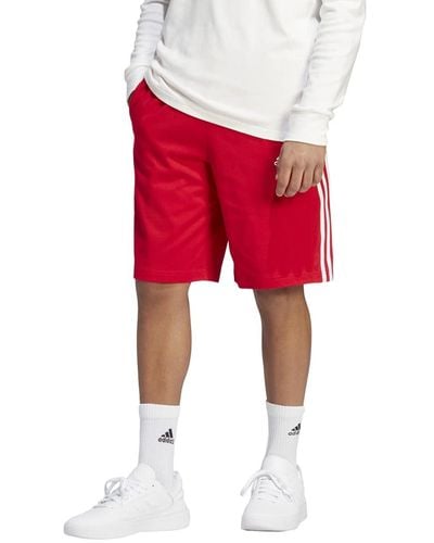 adidas Essentials 3-stripes Single Jersey Shorts Semi Lucid Blue/white Lt  for Men | Lyst | 