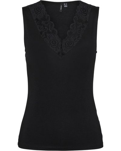 Vero Moda Vmrosa Sl V-neck Top Jrs Noos - Schwarz