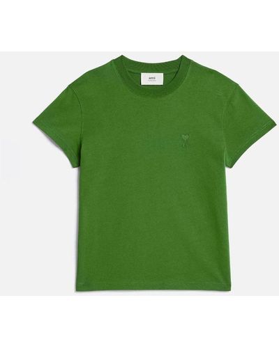 Ami Paris Ami De Coeur Knitted T-shirt - Green