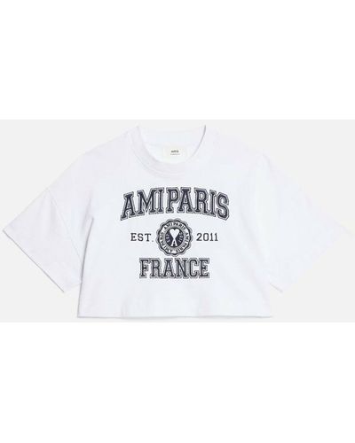 Ami Paris T-shirt cropped amiparis france - Blanc