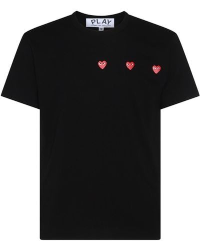 COMME DES GARÇONS PLAY And Red Cotton Play T-shirt - Black