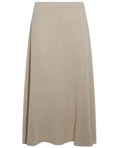 The Row Beige Linen Skirt - Natural