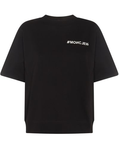 3 MONCLER GRENOBLE And White Cotton T-shirt - Black