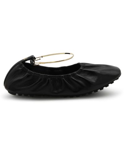 Fendi Leather Filo Flats - Black