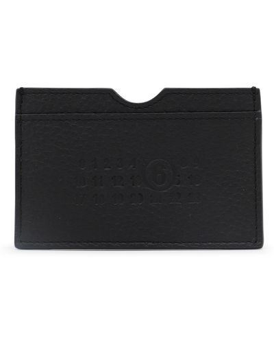 MM6 by Maison Martin Margiela Leather Numeric Logo Card Holder - Black
