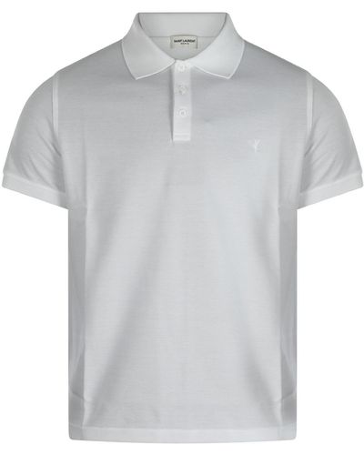 Saint Laurent Cotton Polo Shirt - Grey