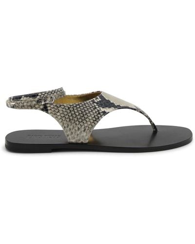 Paris Texas Grey Leather Amalfi Sandals - Multicolour