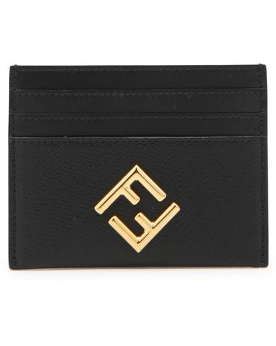 Fendi Black Leather Ff Card Holder