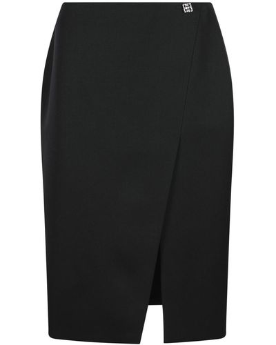 Givenchy Wool Midi Skirt - Black