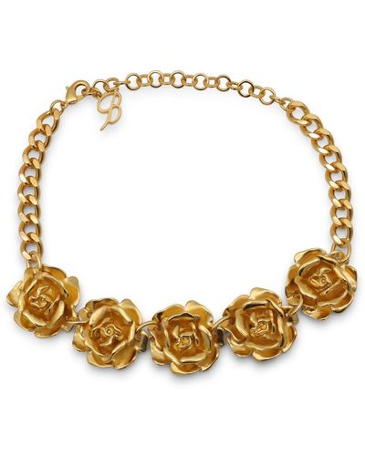 Blumarine Metal Rose Necklace - Metallic