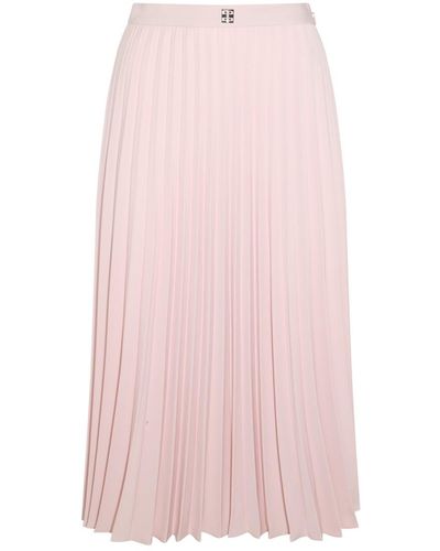 Givenchy Virgin Wool Blend Pleated Skirt - Pink